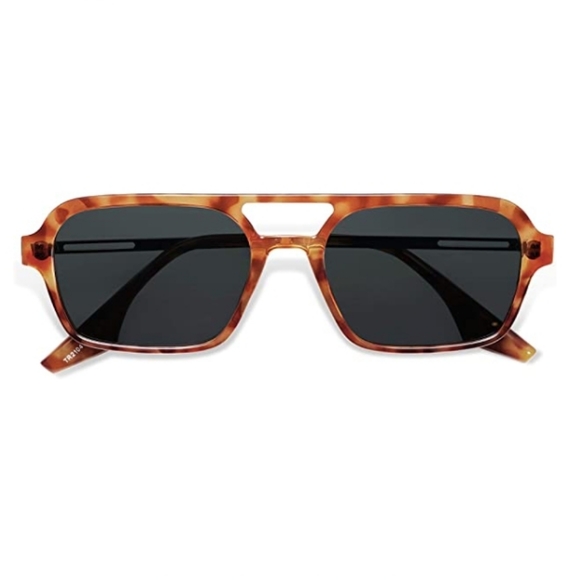 Accessories - Tortoise Black Vintage Polarized Sunglasses 70s Retro Flat Narraw Rectangular